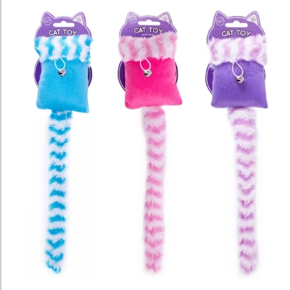 Large Fluffy Tail and Bell cat toy & Catnip
