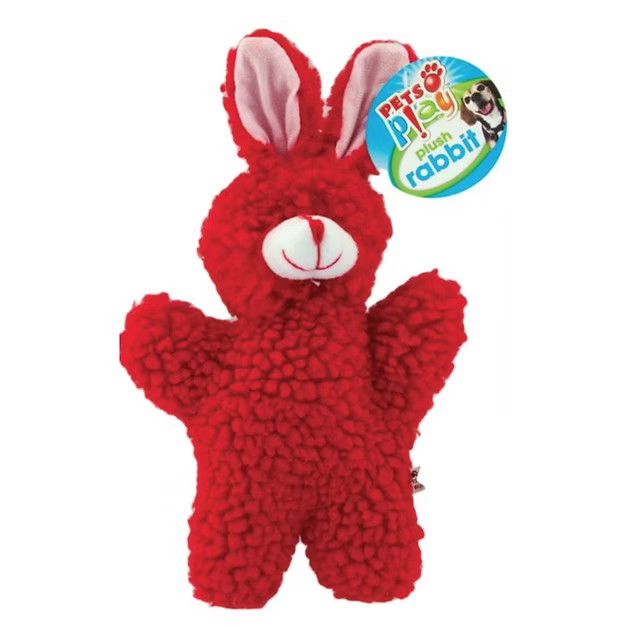 Plush fluffy toy rabbit dog toy.