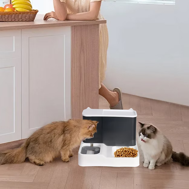 2 in 1 Pet Feeder Food Water Dispenser Bowl Automatic Dog Cat Bottle for Pet Self Feeding.