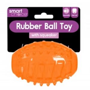 Squeaky Rubber Rugby Dog Toy