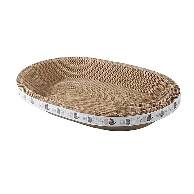 Large oval cat scratching bed