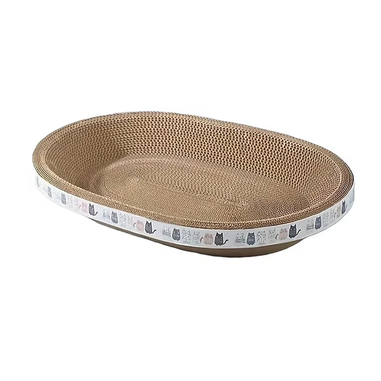 Large oval cat scratching bed