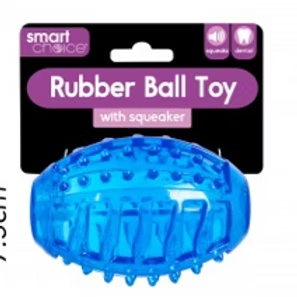 Squeaky Rubber Rugby Dog Toy