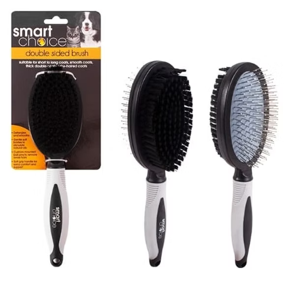 Double Sided pet brush with bristle and pin