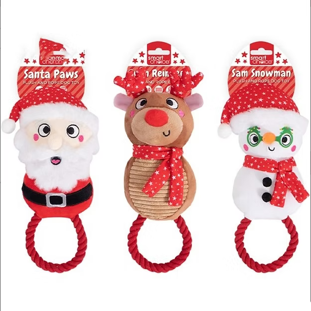 Christmas plush rope Santa, Reindeer or Snowman toy