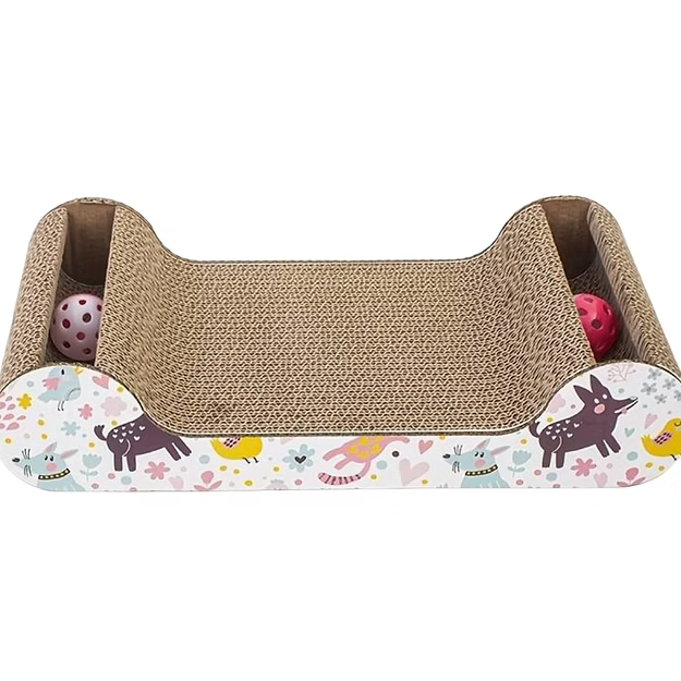 Large bell and catnip cat scratcher