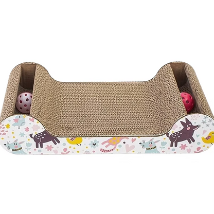 Large bell and catnip cat scratcher